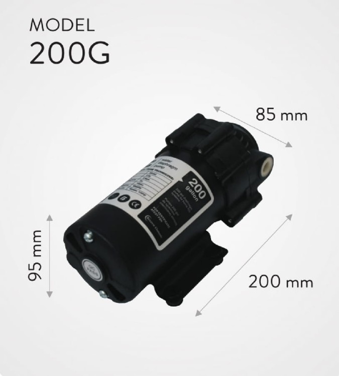 Pompa 200G z oznaczeniami wymiarów