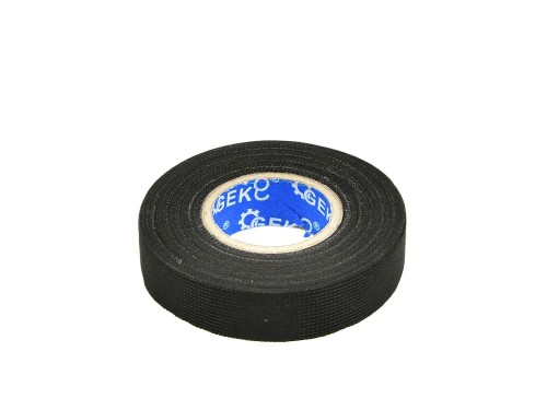 Czarna taśma parciana Geko w rolce z niebieskim rdzeniem