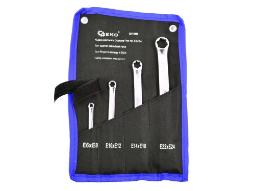 Komplet kluczy oczkowych torx w płachcie