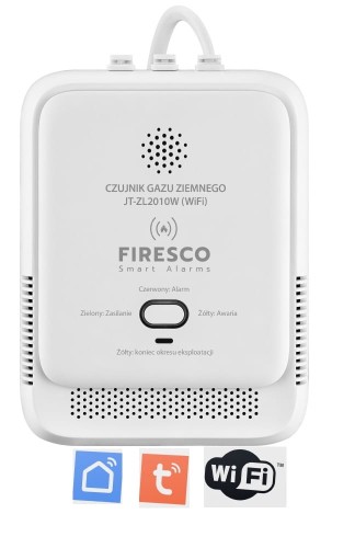 Czujnik gazu Firesco z napisem WiFi