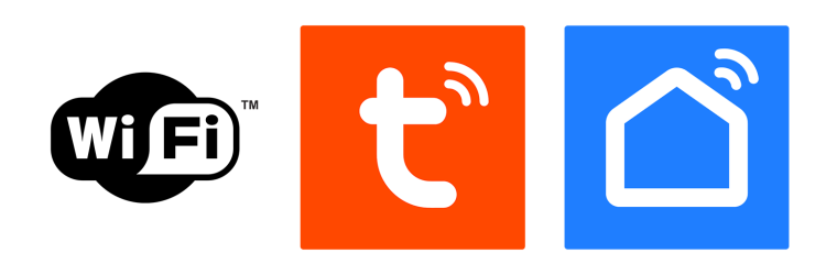 Logo WiFi, Tuya i ikona domu