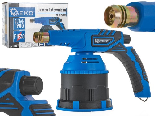 Niebieska lampa lutownicza Geko z kartuszem