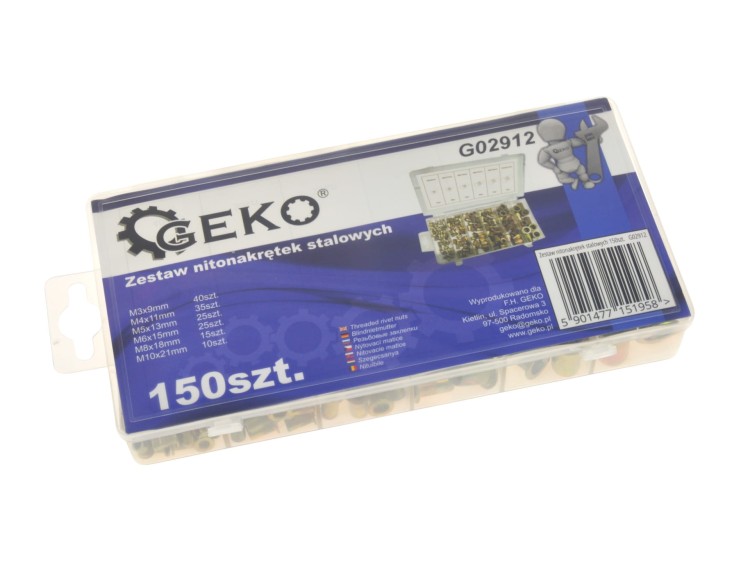 Zamknięty organizer GEKO z etykietą 150 szt.