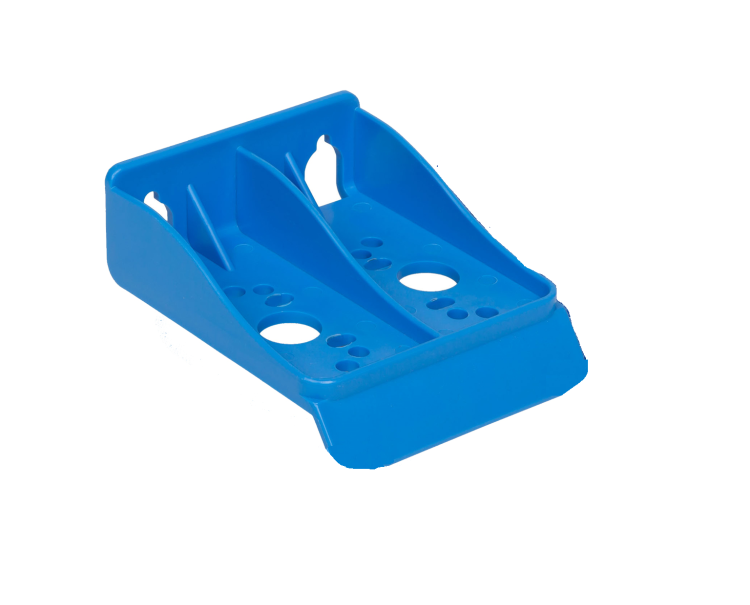 Niebieska plastikowa płytka uchwyt do korpusu filtra FXBR1PB z otworami montażowymi wersja ze skosem