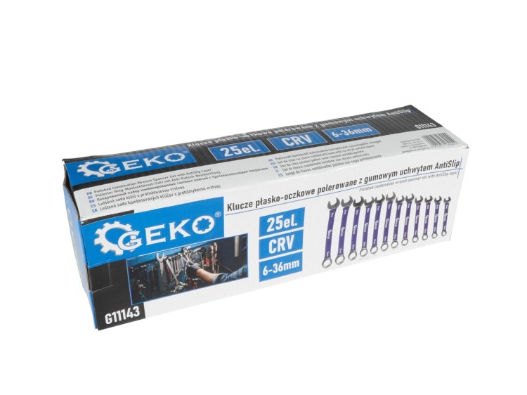 Pudełko z kluczami Geko 25el CrV 6-36mm