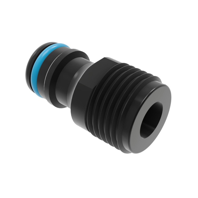 Przyłącze 1/2 cala GZ do węża ERGO Cellfast z gwintem zewnętrznym i uszczelką niebieską