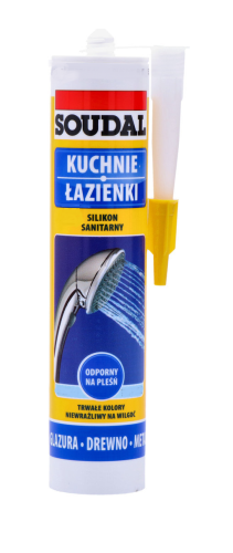 Silikon sanitarny Soudal Kuchnie Łazienki z aplikatorem