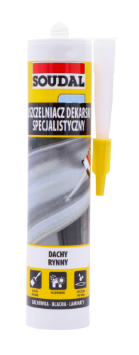Uszczelniacz dekarski Soudal z żółtym aplikatorem