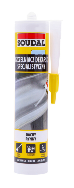 Uszczelniacz dekarski Soudal z żółtym aplikatorem