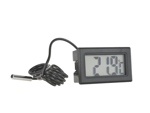 Cyfrowy termometr LCD z sondą i zwiniętym przewodem