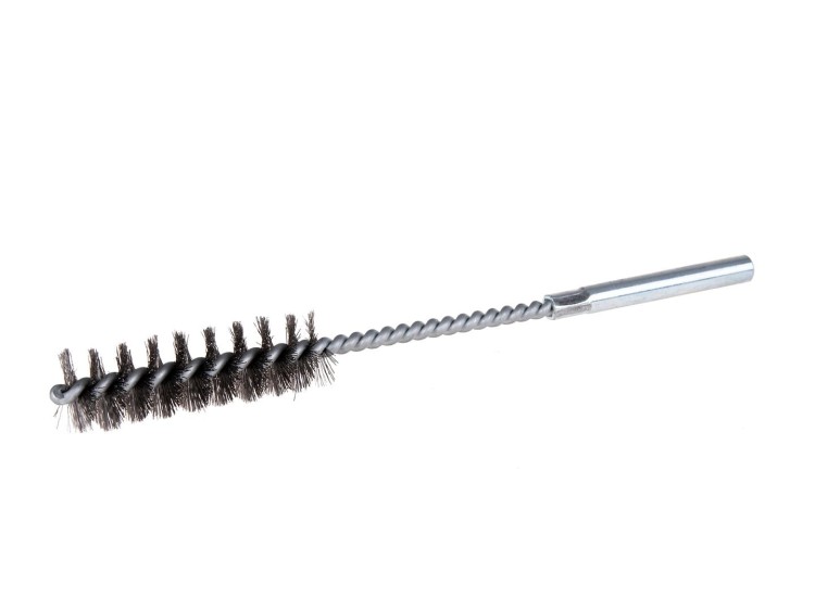 Cylindryczna szczotka druciana 20 mm z metalowym trzpieniem do wkrętarki