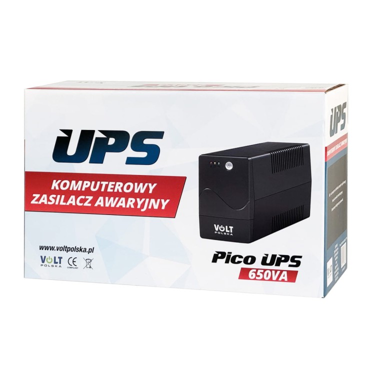 Pudełko zasilacza UPS Volt Pico 650VA z nadrukiem urządzenia