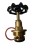Głowica zaworu z czarnym pokrętłem i mosiężnym korpusem