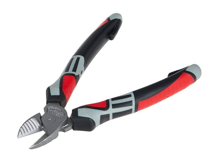 Szczypce do cięcia bocznego 160mm z odgiętymi szczękami i ergonomiczna, antypoślizgowa rękojeść