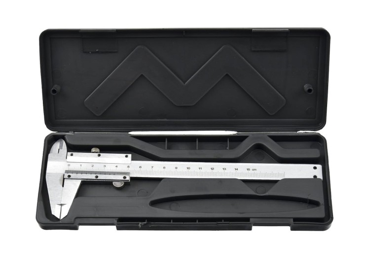 Suwmiarka analogowa dwuszczękowa 150 mm z noniuszem 0,05 mm w plastikowym etui
