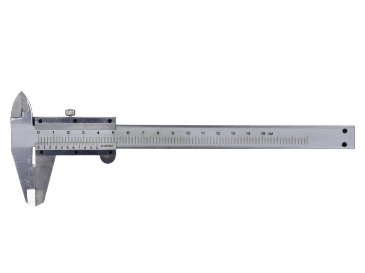Suwmiarka analogowa dwuszczękowa Geko 150 mm z noniuszem 0,05 mm i śrubą blokującą