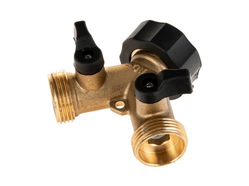 Rozdzielacz 2-drożny na kran 3/4"GW z dwoma zaworami kulowymi z mosiądzu