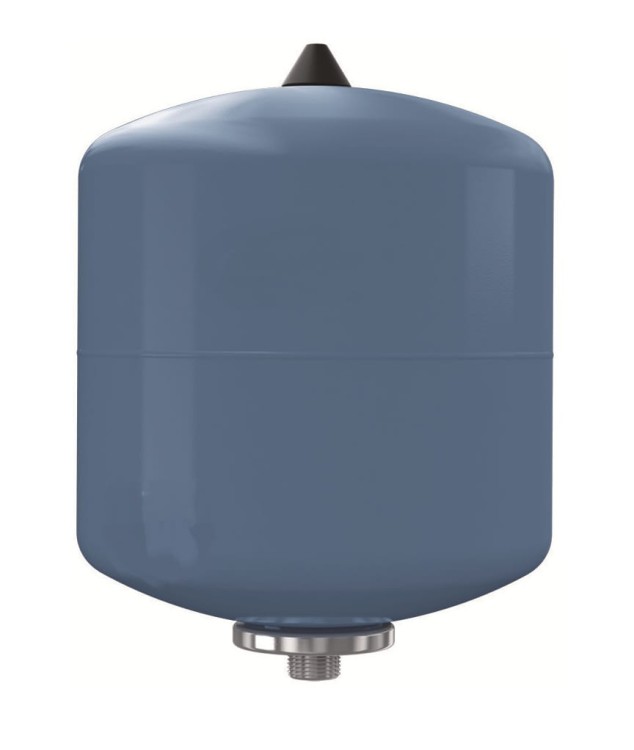 Niebieskie ciśnieniowe naczynie przeponowe CWU DE-12 z metalowym przyłączem 3/4 GZ