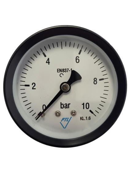 Manometr ciśnieniomierz 0-10 bar z tarczą 63 mm i podłączeniem 1/4 cala