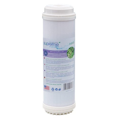 Wkład filtrujący Supreme S-GKDF z aktywowanym węglem i złożem KDF, biały, cylindryczny, 10 calowy marki Supreme