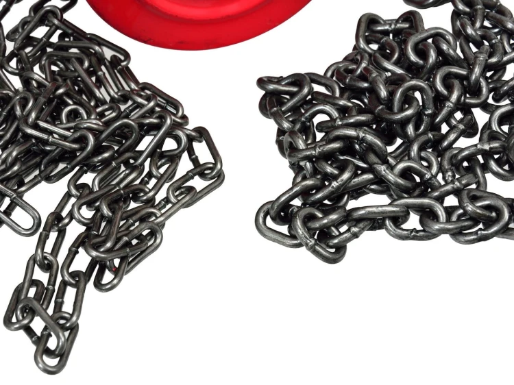Czarne łańcuchy stalowe do wciągarki 1T o długości 2,5 m, średnica drutu 6 mm