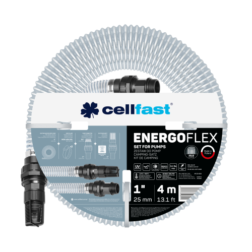 Zestaw do pomp Cellfast ENERGOFLEX 1 cal 4 metry z wężem ssawno-tłocznym i koszem ssącym