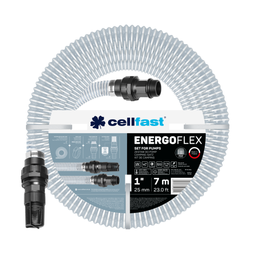 Zestaw do pomp EnergoFlex wąż ssawno-tłoczny 1 cal 7 metrów z koszem i złączkami