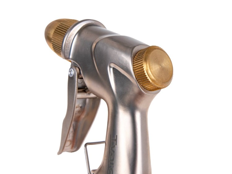 Pistolet ogrodowy mosiężny z regulacją strumienia i ergonomicznym spustem