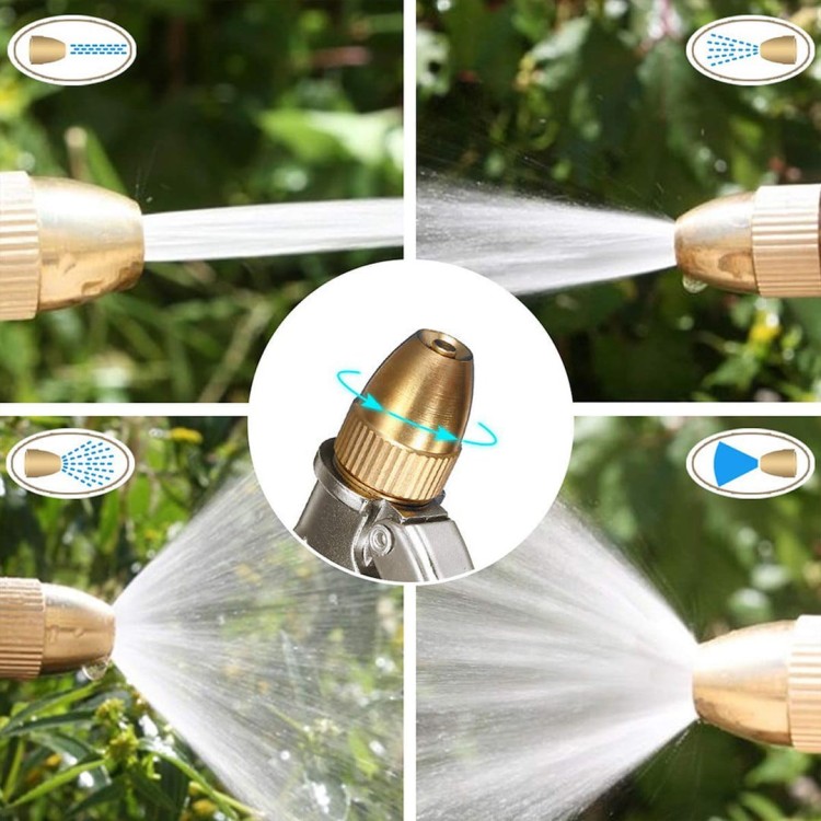 Regulowany pistolet ogrodowy BRASS-LINE z mosiądzu z czterema trybami strumienia wody