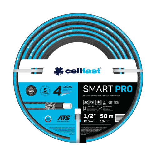 Wąż ogrodowy Cellfast SMART PRO 1/2 cala, 50 m, 4-warstwowy, ATS, odporny na UV i supły