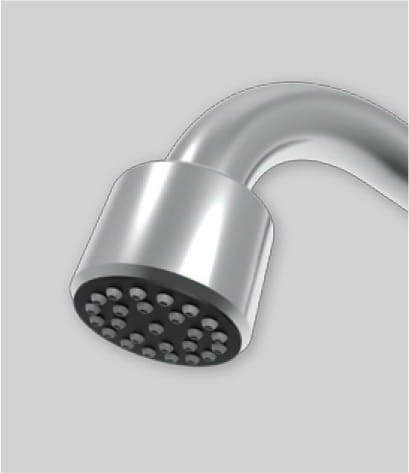Chromowana wylewka 210 mm z perlatorem do podgrzewacza wody Wijas