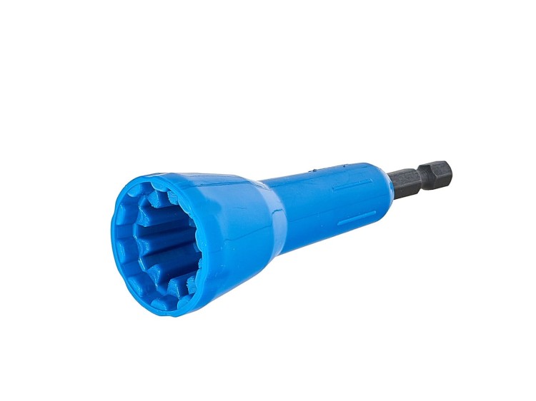 Niebieski ściągacz izolacji do przewodów do wkrętarki z uchwytem 1/4" HEX