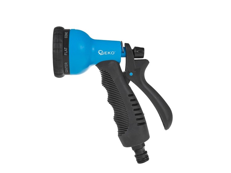 Pistolet ogrodowy Geko z 8 funkcjami zraszania i gumowanym uchwytem