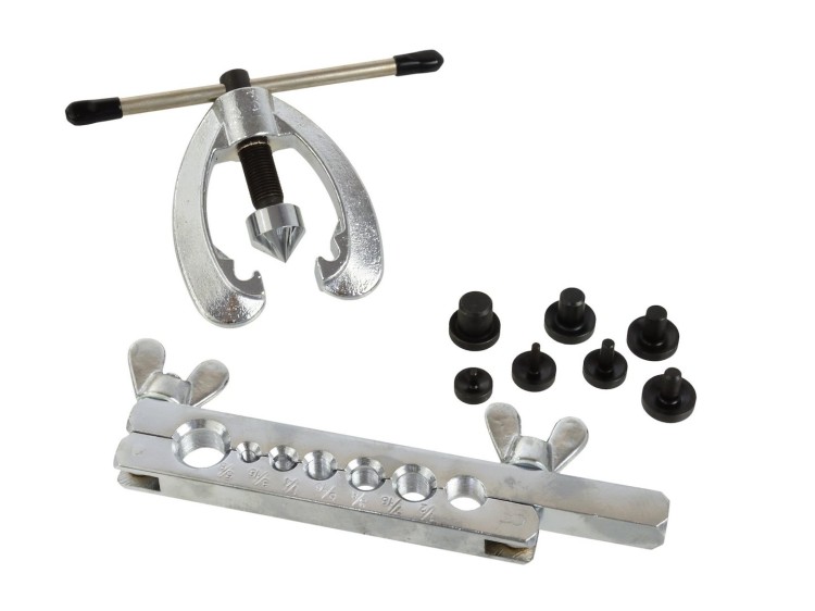 Zestaw do zarabiania rurek hamulcowych 10 el. z narzędziem zaciskającym i rozwalcowującym