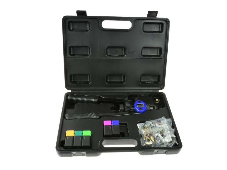 Zestaw nitownica do nitonakrętek M5-M12 w walizce z kolorowymi końcówkami i akcesoriami