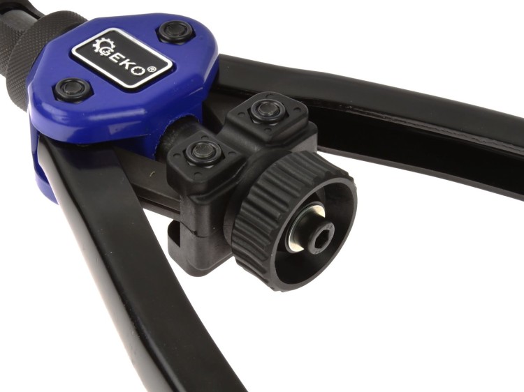 Nitownica do nitonakrętek Geko z czarnymi ramionami i niebieską głowicą