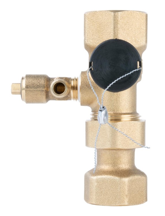 Szybkozłącze ASK mosiężne z zaworem rewizyjnym i kołpakiem, 2x GW 3/4" Afriso