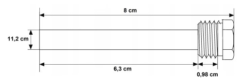 Mosiężna osłona czujnika 8 cm z gwintem 1/2 cala i tuleją kapilara