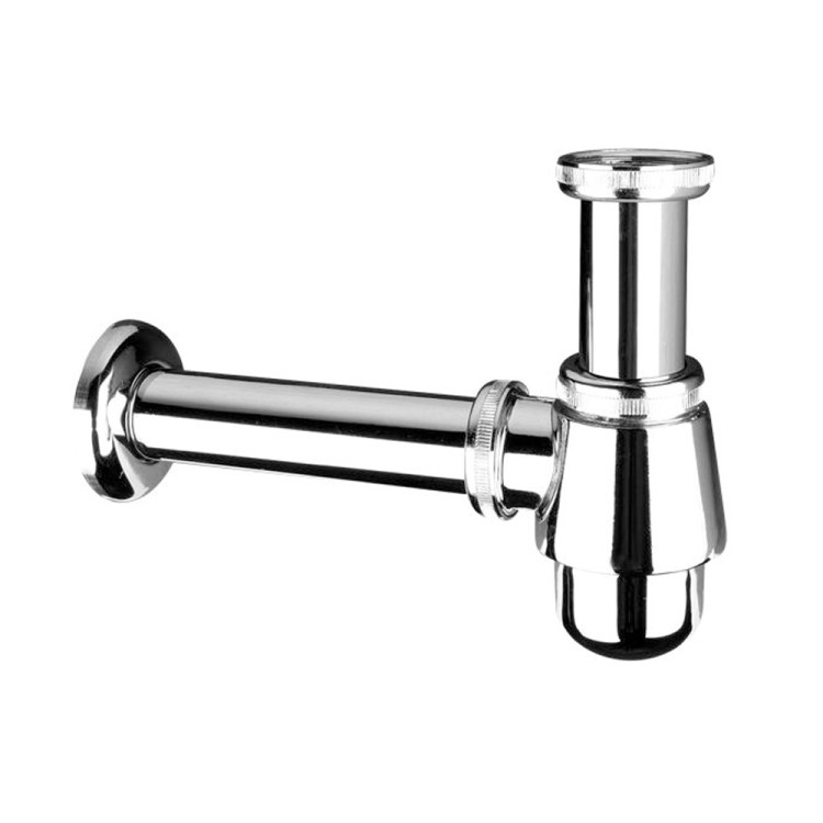 Syfon umywalkowy butelkowy niski z mosiądzu o chromowanym wykończeniu 1 1/4"x32mm
