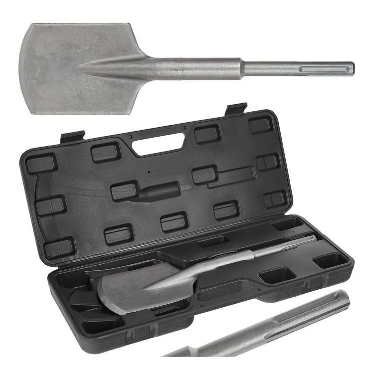 Dłuto przecinak łopatka SDS Max 110 mm x 410 mm ze stali stopowej 40CR w czarnym etui