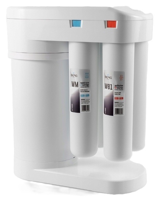 System odwróconej osmozy RO BERG White 50 GPD z mineralizatorem i trzema białymi filtrami