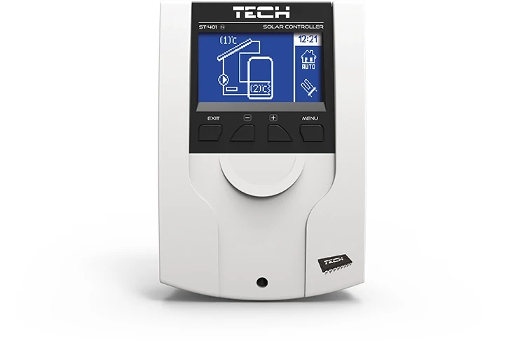 Sterownik solarny TECH ST-401N PWM z wyświetlaczem LCD i przyciskami sterującymi