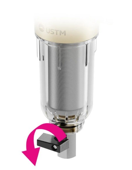 Filtr do wody samopłuczący Mini Aqwell FK USTM z reduktorem ciśnienia i pokrętłem Twist &amp; Clean