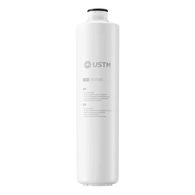 Biały cylindryczny wkład filtr zmiękczający ST ULTRA USTM do systemu filtracji wody