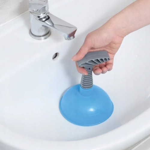 Przepychacz sanitarny do zlewu fi 12 cm z gumową końcówką i ergonomiczną rączką