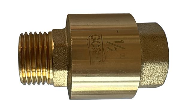 Zawór zwrotny mosiężny 1/2" GZ x 1/2" GW z grzybem metalowym Goshe