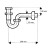 Syfon umywalkowy rurowy chromowany McALPINE 215CB o wymiarach 258x80x32 mm z mosiądzu
