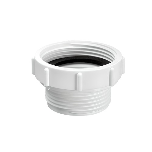 Biała redukcja zewnętrzno-wewnętrzna HC54 z gwintem 1.1/4" na 1.1/2" z uszczelką