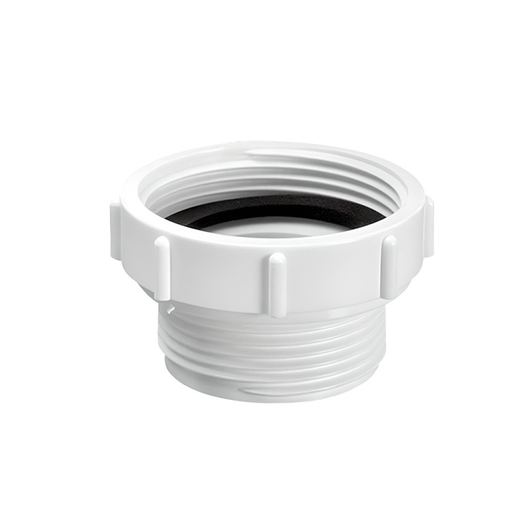 Biała redukcja zewnętrzno-wewnętrzna HC54 z gwintem 1.1/4" na 1.1/2" z uszczelką