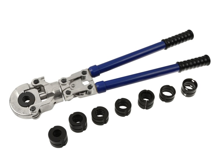 Hydrauliczna zaciskarka do rur PEX-AL-PEX z ośmioma wymiennymi matrycami